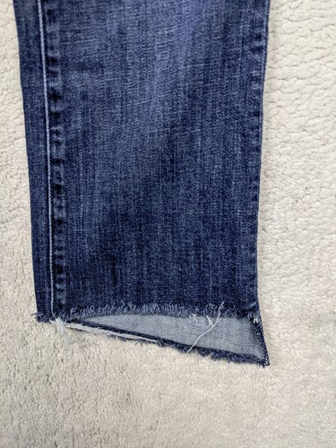 Mother Crop Step Fray Womens 24 0 Blue Jeans Ankle Mid Rise 5 Pocket Denim Capri - 第 2/12 張圖片