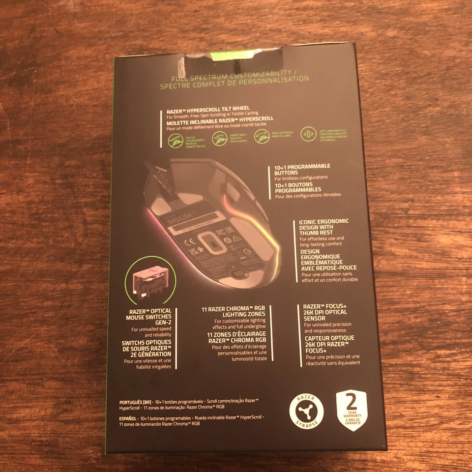 Razer Basilisk V3 Customizable Ergonomic Gaming Mouse, Chroma RGB Lighting NIB - Image 3 of 3