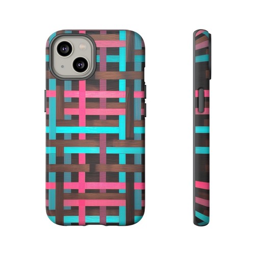 Pink Cyan Birch Grid Phone Case for iPhone, Samsung Galaxy, Pixel - 第 89/240 張圖片