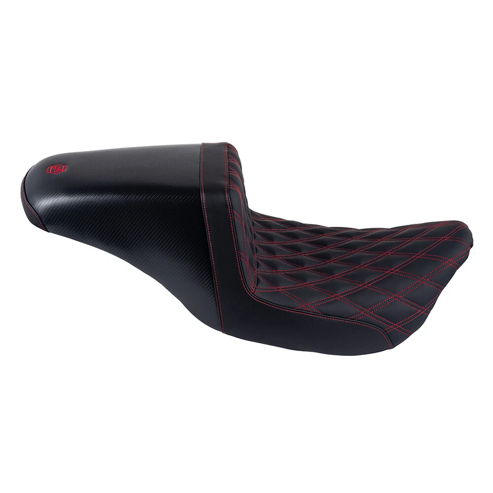 Asiento de asalto Advanblack costura roja para Harley Electra Street Road King 09+ Foto 2 de 4