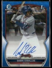 2023 Bowman Draft Chrome Blue wave Auto Sabin Ceballos #CDA-SC (AU, RC)