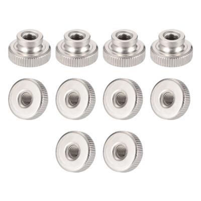 Knurled Thumb Nuts, M5 Round Knobs with Collar, Nickel Plating, 10 Pcs