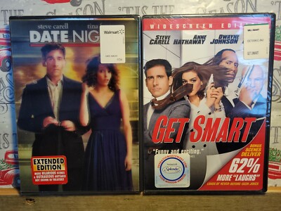 2 dvd lot-Get Smart & Date Night NEW SEALED ORIGINAL MINT DVDS TINA FEY,HATHAWAY
