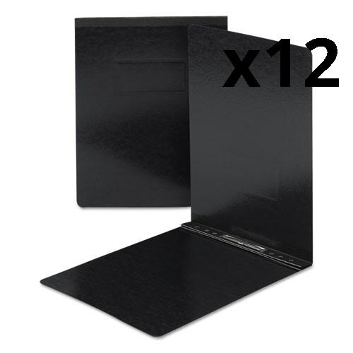 End Opening Pressboard Report Cover, Prong Fastener, Letter, Black, Pack of 12 - Picture 1 of 2
