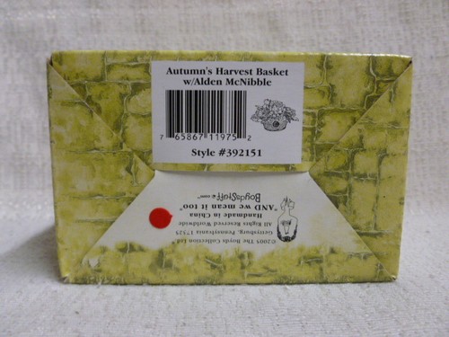 Canasta de cosecha de otoño Boyds Bear con caja del tesoro Alden McNibble 1E 392151 nueva - Imagen 7 de 7