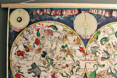 Antique Celestial Wall Map 1670s by Frederick de Wit Print on Canvas 37inx25in J - Picture 3 of 11