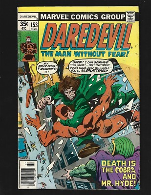 Daredevil #153 FN- Colan Janson 1st Ben Urich Cobra Mr Hyde Foggy