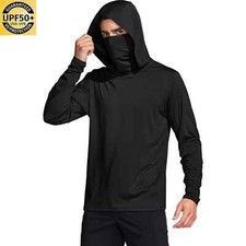 Custom Men's UPF 50 Sun Protection Hoodie Shirts Long Sleeve Lightweight Fishing