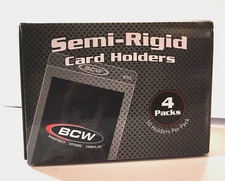 BCW Simi-Rigid Card Holders 1/2" LIP 200ct Holders 4 Packs in Box