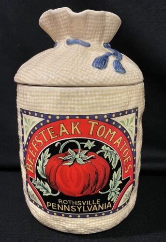 Vintage Hearth and Home Designs Burlap Sack Canisters 1988 Set of 4 - Picture 2 of 7