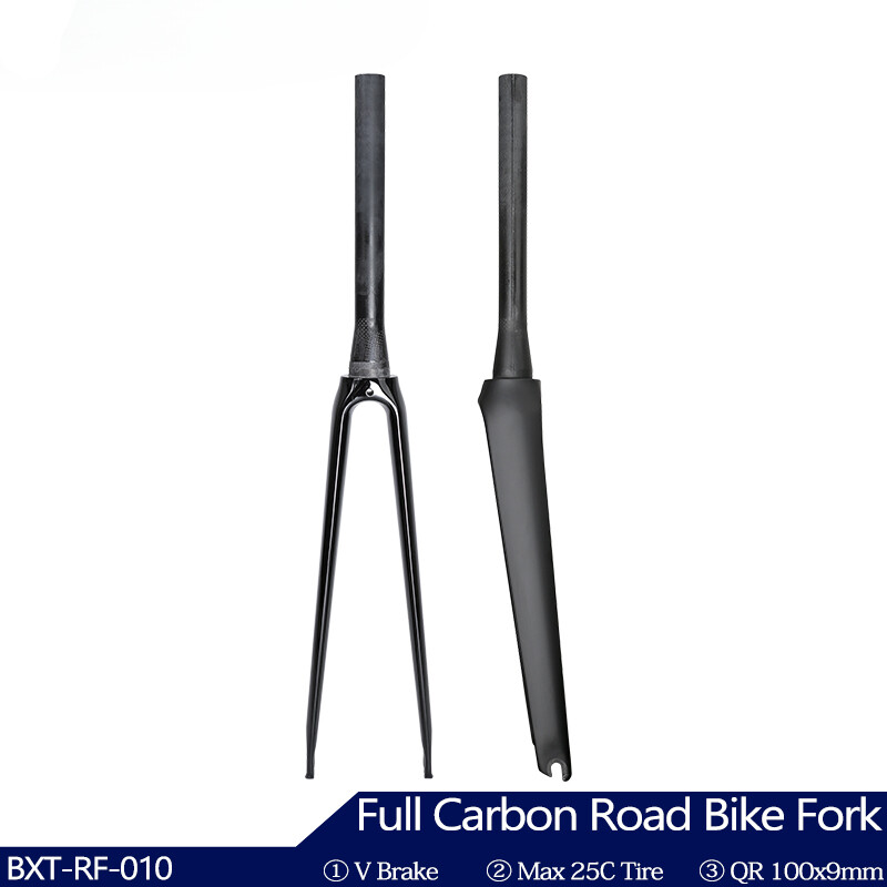 Full Carbon Fiber Road Bike Fork V Brake 700C Tapered Tube Bicycle