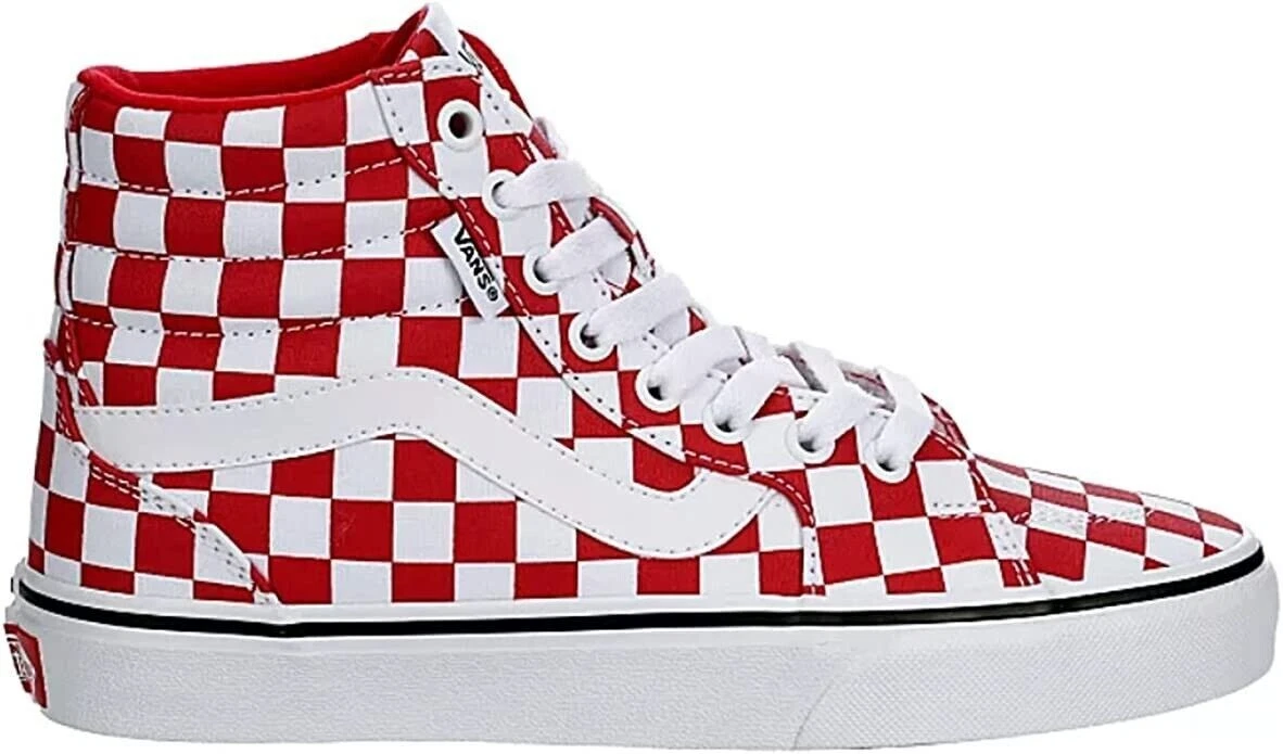 Hi top red checkered vans sale