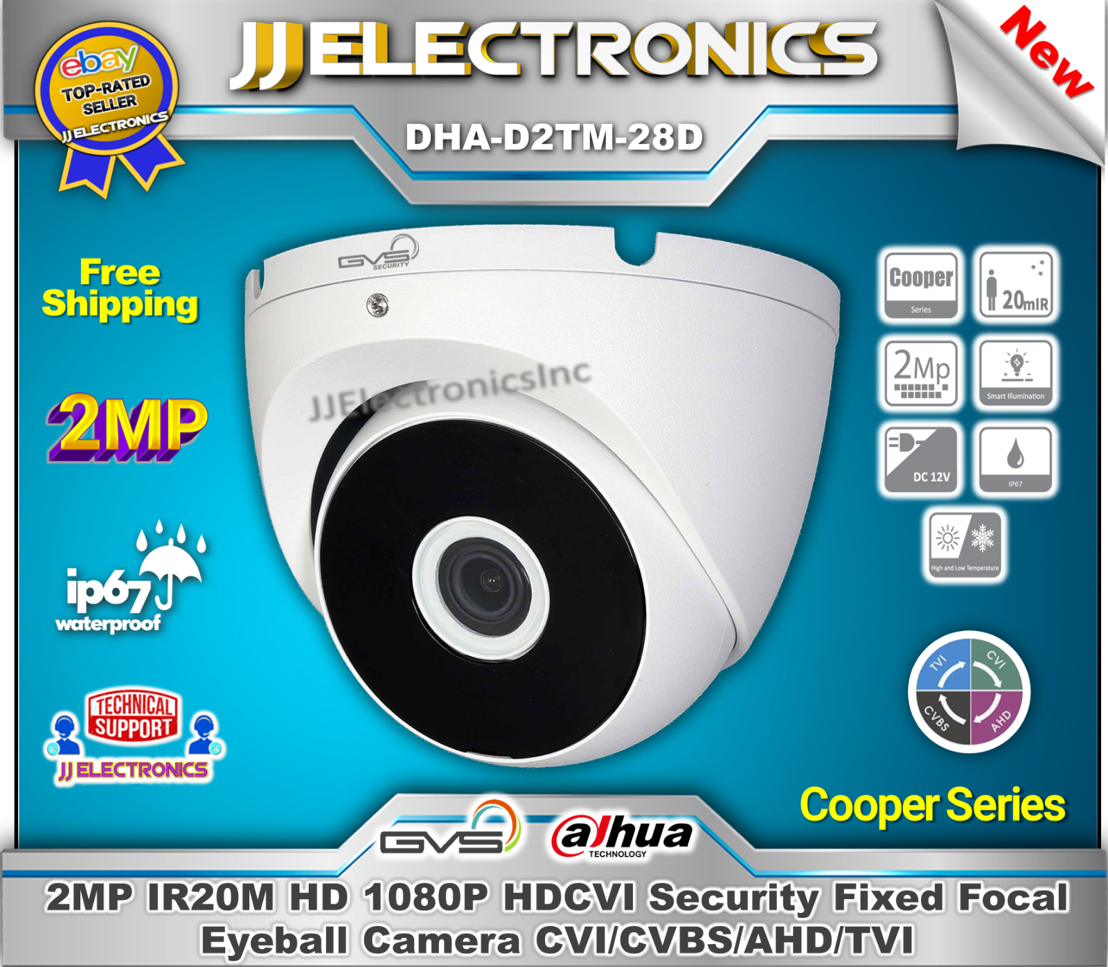 DHA-D2TM-28D 2MP IR20M HD 1080P Camera HDCVI Security Camera CVI/CVBS/AHD/TVI