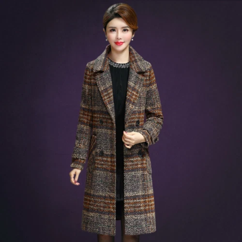 Women's Woolen Coat Autumn and Winter Mid Length Fashion Women's Coat - Picture 12 of 27