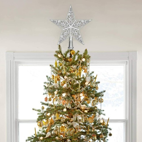 Christmas Tree Topper Hollowed-out Xmas Tree Star Topper Ornaments Party Decor - Picture 7 of 18