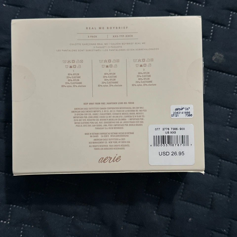 Трусы для мальчика American Eagle Aerie Real Me хлопок упаковка 3 шт. размер XX маленькие НОВЫЕ В КОРОБКЕ - Изображение 2 из 2