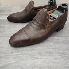 Vintage Artioli Brown Shoes Size 8.5 Leather Luxury Quality Dressy Slip-On Mancr