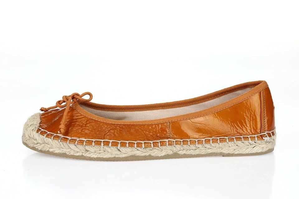 Zapatos planos de ballet de charol naranja RAS para mujer talla 37 ¡NUEVO! Foto 2 de 4