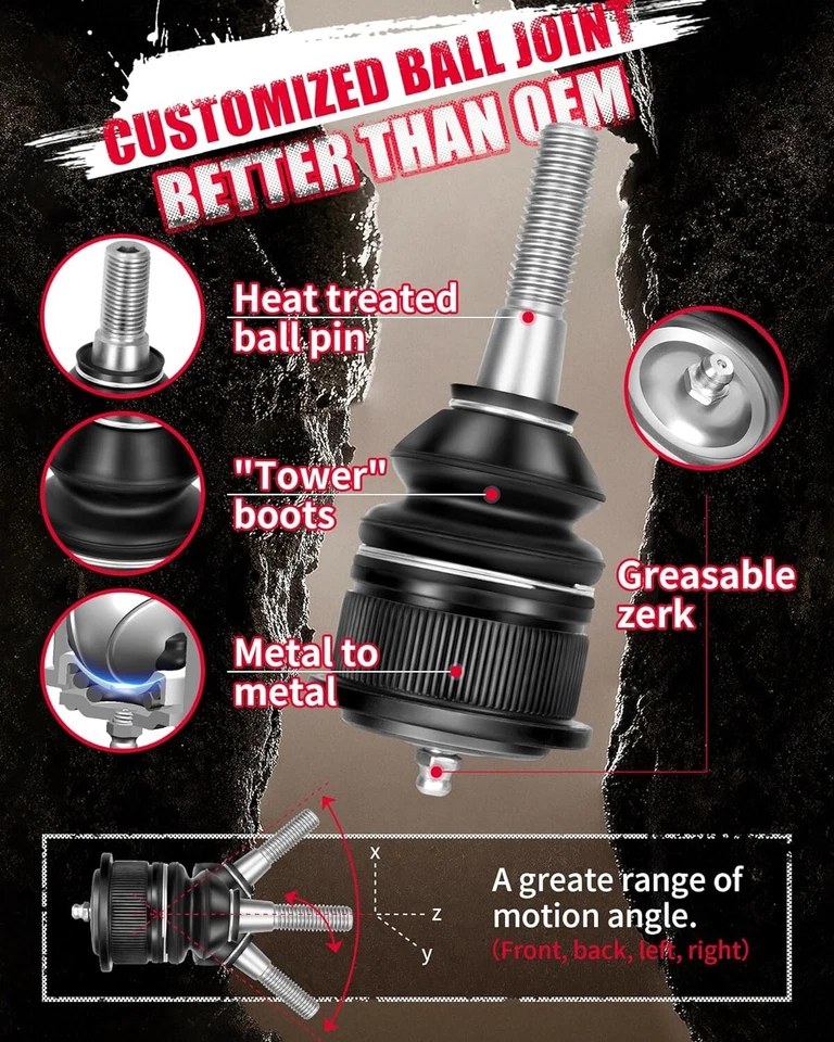 Brazos de control superiores de aluminio para Toyota Tacoma Hilux 2004-2023 con kit de elevación de 2-4" Foto 4 de 4
