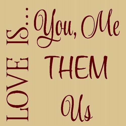 REUSABLE STENCIL ITEM 9030 i 10"x10" LOVE IS -DIY MYLAR STENCILS