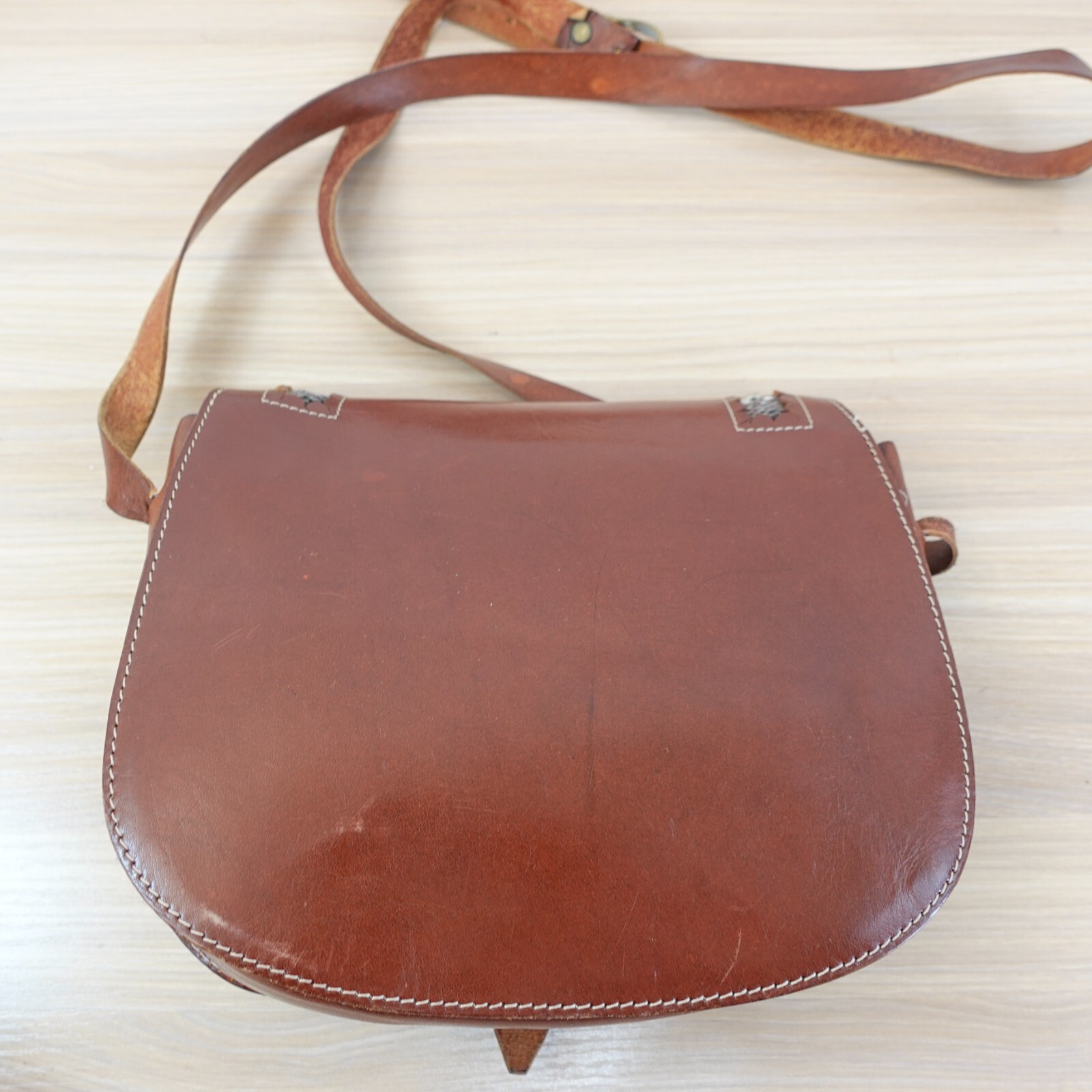 Saddle Leather Patchwork Western Bag Small Brown … - image 4