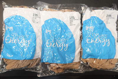 9-count L'eggs Sheer Energy Active Support Sheer Toe Pantyhose - Size Q - Nude
