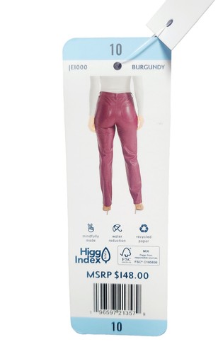 Joie Limited Edition Ladies Pant Faux Leather Burgundy Size 10 NWT - Picture 7 of 11