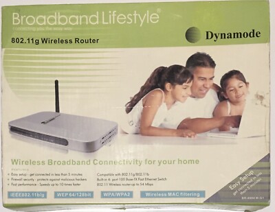 WLAN Router DYNAMODE ADSL BR-6004 W-G1, 802.11g Breitband Life Style. Neu in OVP