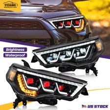 TT-ABC Headlights For 2014-2024 Toyota 4Runner LED HeadLamp W/DRL Red Devil Eyes