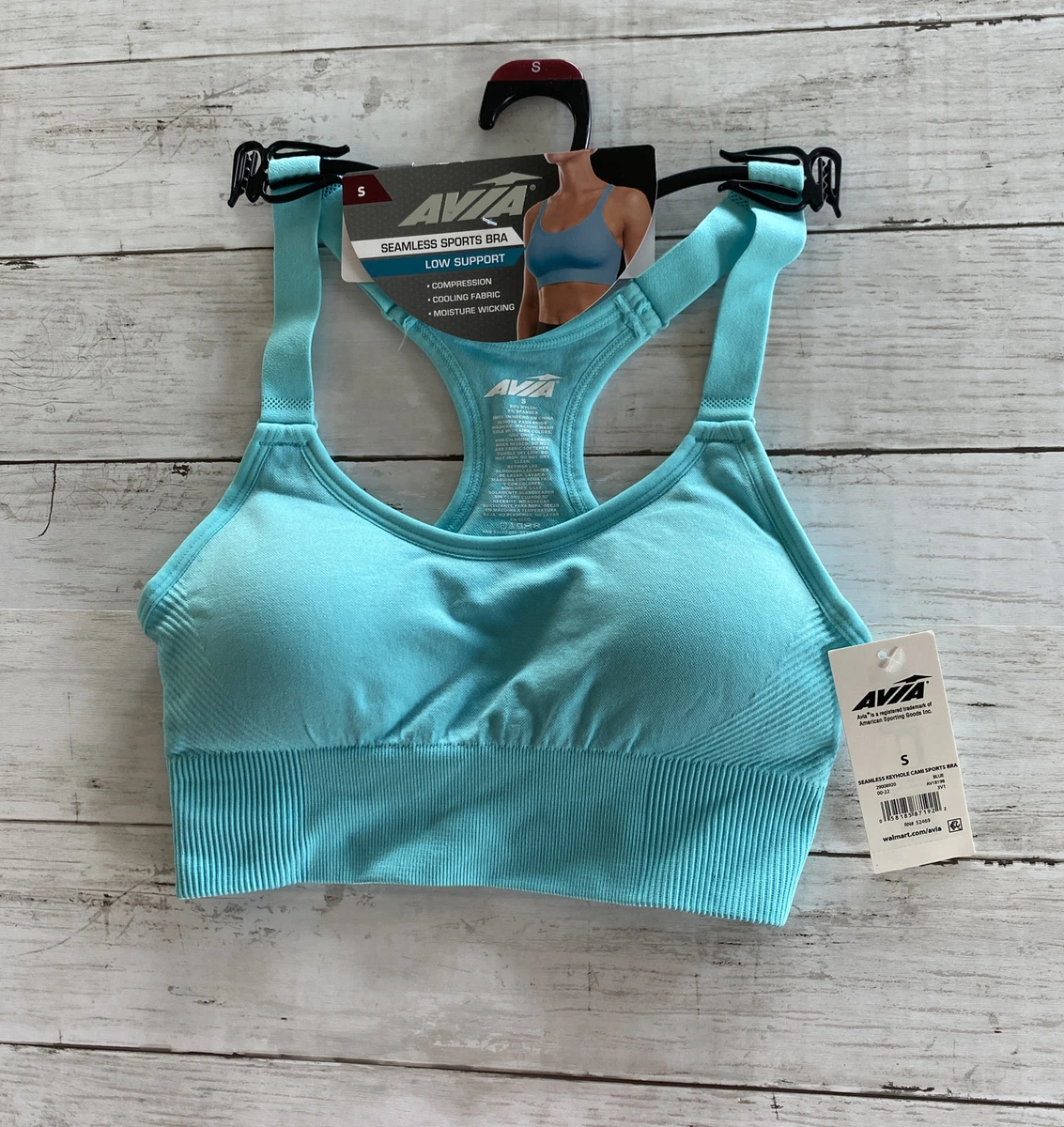 Women's Avia Seamless Keyhole Cami Sports Bra Turquoise Small NWT