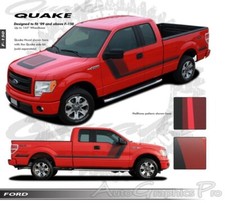 Vinyl Graphic Kit QUAKE COMBO Hockey Tremor FX Decal Stripe 2009-2014 Ford F-150