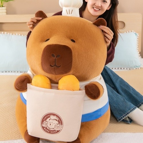 Cartoon Capybara Plush Doll Baking Capibara Fluffty Doll Birthday Gift - Picture 12 of 12