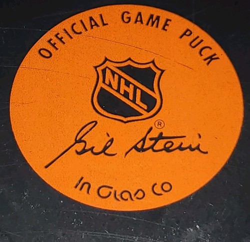 PHILADELPHIA FLYERS NHL VINTAGE GIL STEIN INGLASCO PRO MODEL OFFICIAL GAME PUCK - Bild 6 von 13