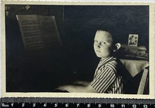 Old Photo Cute Children, Affectionate Handsome Boy Plays The Piano #735