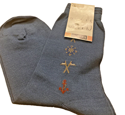 1 Paar Vintage Herren Socken Ergee Classic Style   Neu m. Etikett blau Gr. 39-41