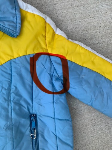 Vintage Skijacke hellblau gelb weiß Schnee 70er 80er Kinder Jugend Größe 14 - Bild 15 von 24