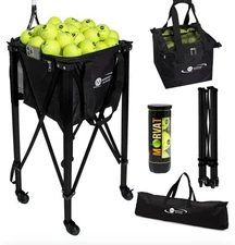 MORVAT  Tennis & Pickle Ball Hopper Holds 165 Balls  Foldable Carry Bag