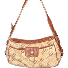 Etienne Aigner Beige Brown Logo Shoulder Bag ...