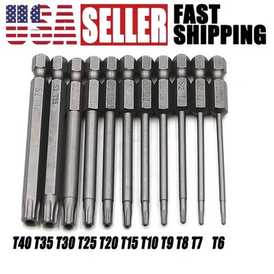 Magnetic Head Torx Screwdriver Bit Set T6-T40 Change Impact Driver Drill 11PCS