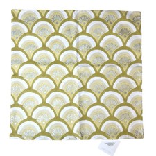 NWT Serena  Lily Kyoto Pillow Cover Twill Scallop Fan Mustard Yellow Silver 20  