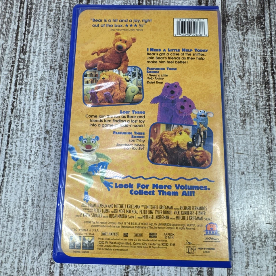 Bear In The Big Blue House Vol 4 Need Help Today Lost Thing Jim Henson VHS 1998 - Image 2 of 4