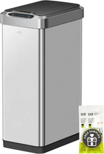 50L Vertical Motion Sensor Trash Can Brushed Stainless Steel Finish Space-saving