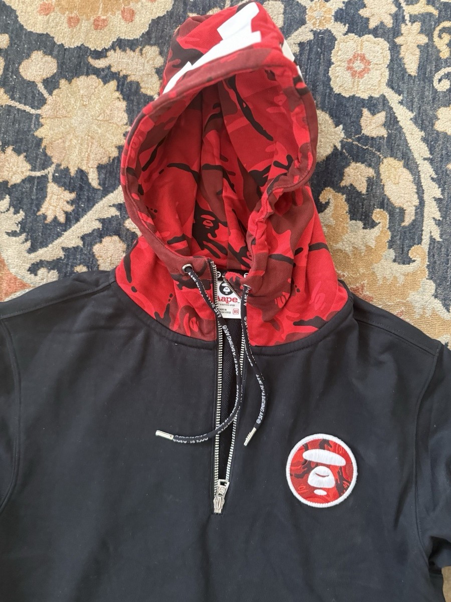 Aape By A Bathing Ape 1/4 red camo hood Zip Hoodie size XS | eBay