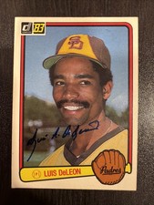 LUIS DELEON 1983 DONRUSS AUTOGRAPHED SIGNED AUTO BASEBALL CARD WU