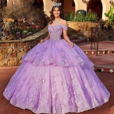 Tiered Quinceanera Dresses Princess Sweet 16 Years Girl Birthday Party Beads hot