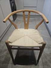 Wishbone Dining Chair, Oak, Rope Seat. Small Damage