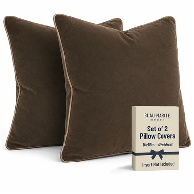 Blau Marité Blau Marit 2 Pack Velvet Decorative Throw Pillow Covers 18X18 Brown
