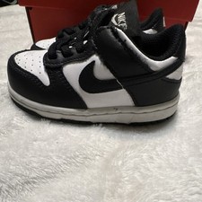 Nike Dunk Low (TDE) Baby Sneaker Black White Leather Size 6c CW1589-100