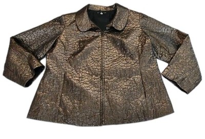 Scott Taylor Jacket Plus Size 2X Zip Complete Metallic Bronze Pockets 