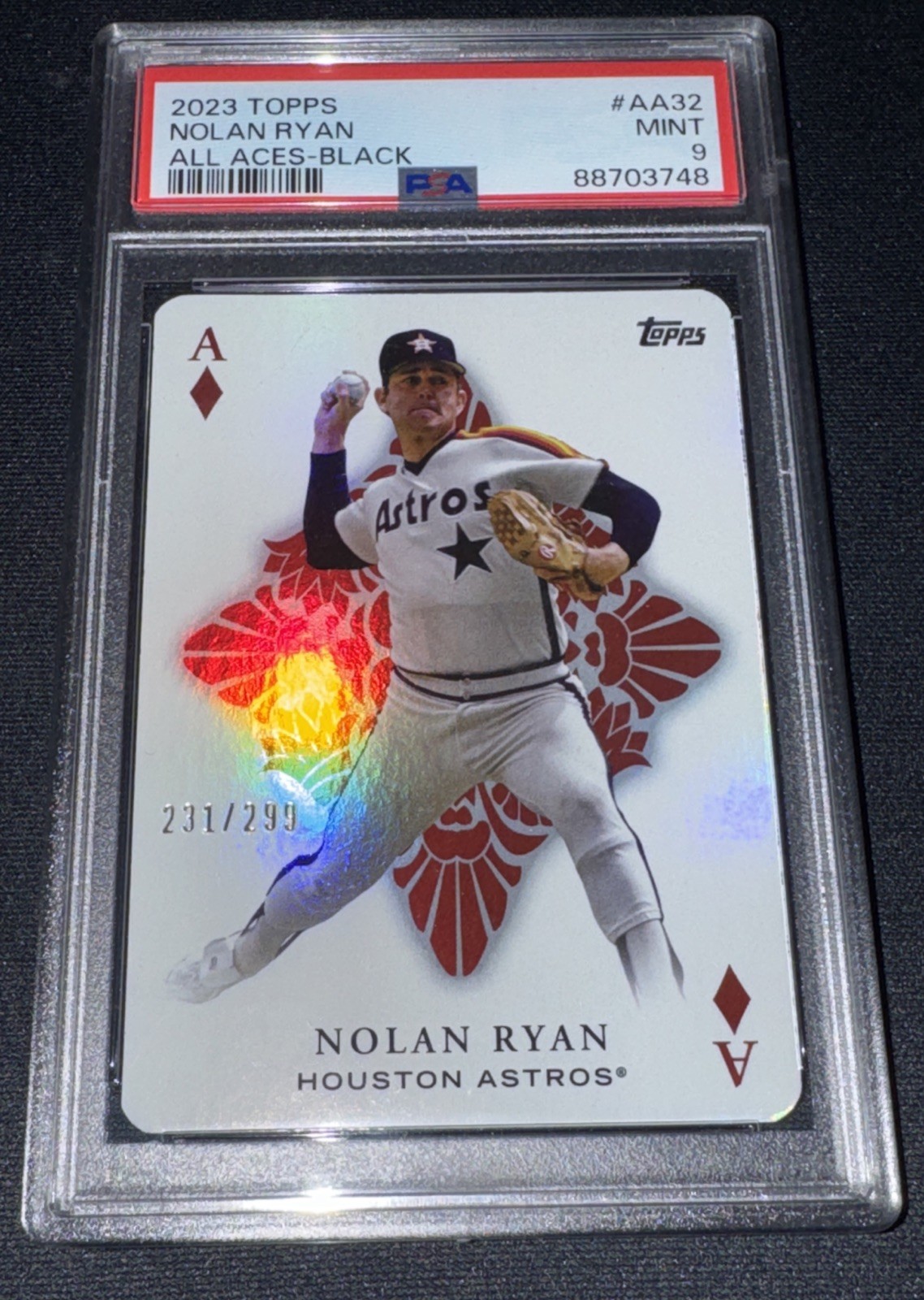 2023 Topps All Aces Nolan Ryan Black SP/299 PSA 9 Astros